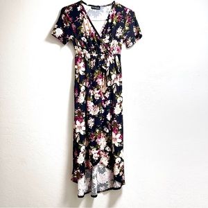 Maternity hi-lo floral dress